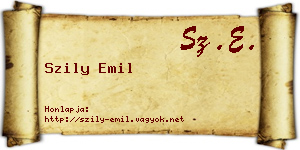 Szily Emil névjegykártya