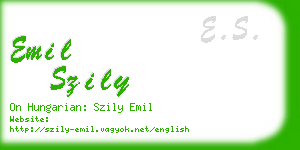 emil szily business card